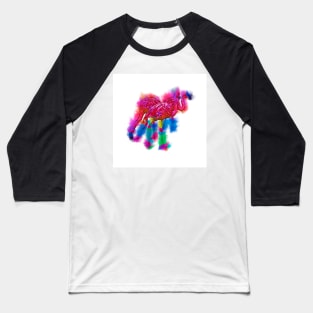 Flamingo Flock In Abstract Baseball T-Shirt